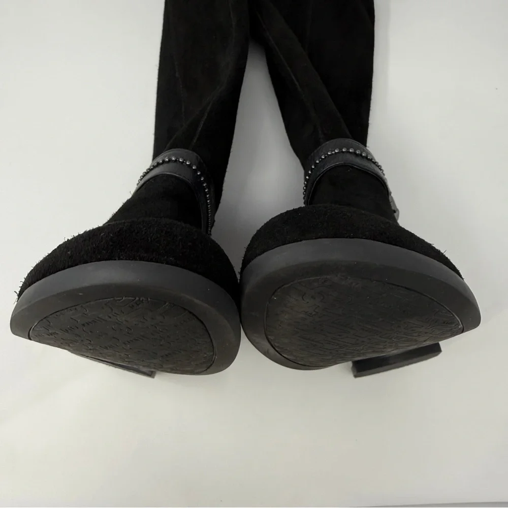 Alex Marie Davian Black Knee High Boots Women’s 9.5M Suede Leather Riding Boots